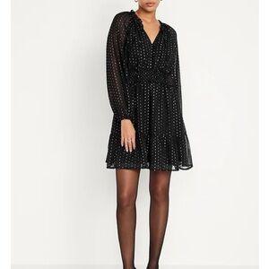 Old Navy Women's Plus 2X Black and Silver Waist Defining Shine Mini Party Dress